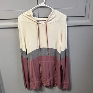 Market & Spruce Cream, Gray, and Pink Hoodie